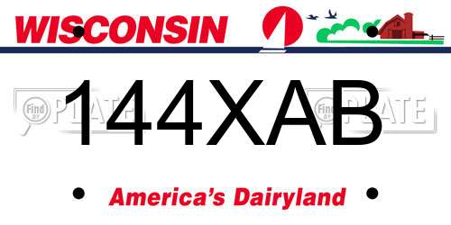 144XAB Wisconsin License Plate