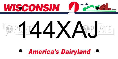 144XAJ Wisconsin License Plate