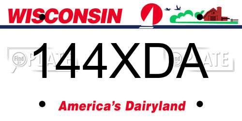 144XDA Wisconsin License Plate