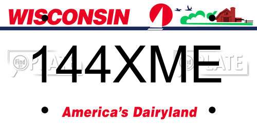 144XME Wisconsin License Plate