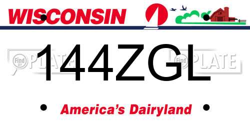 144ZGL Wisconsin License Plate