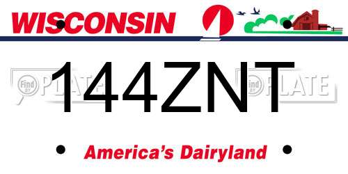 144ZNT Wisconsin License Plate