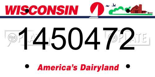 1450472 Wisconsin License Plate