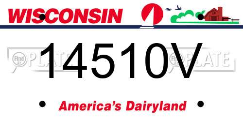14510V Wisconsin License Plate