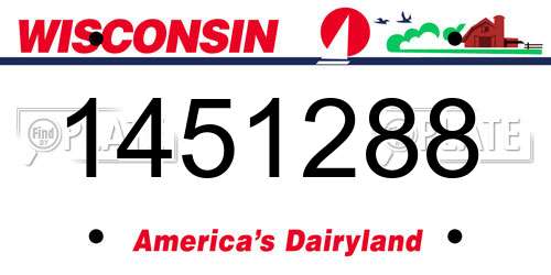 1451288 Wisconsin License Plate