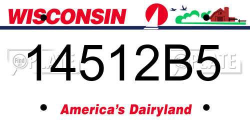 14512B5 Wisconsin License Plate