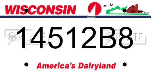 14512B8 Wisconsin License Plate