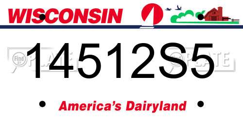 14512S5 Wisconsin License Plate