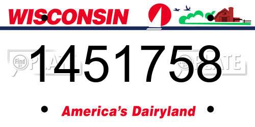 1451758 Wisconsin License Plate