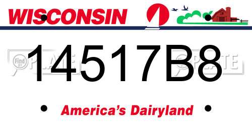 14517B8 Wisconsin License Plate