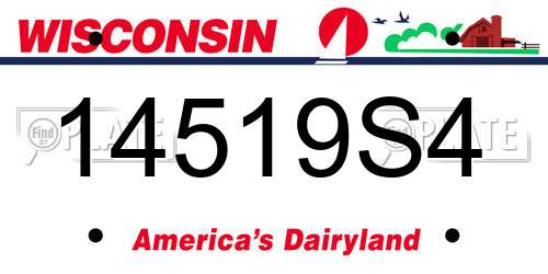 14519S4 Wisconsin License Plate