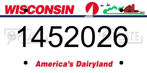 1452026 Wisconsin License Plate