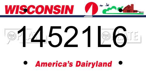 14521L6 Wisconsin License Plate