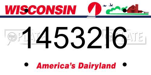 14532I6 Wisconsin License Plate