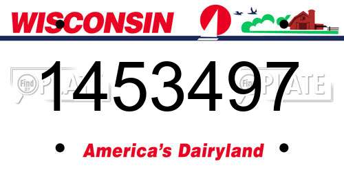 1453497 Wisconsin License Plate