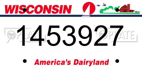 1453927 Wisconsin License Plate