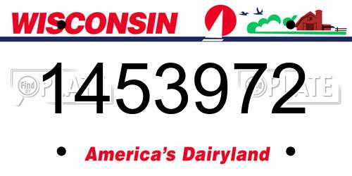 1453972 Wisconsin License Plate