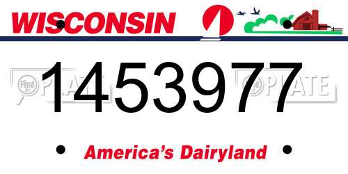 1453977 Wisconsin License Plate