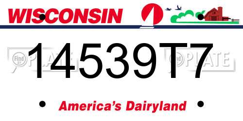 14539T7 Wisconsin License Plate