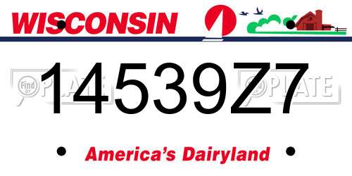 14539Z7 Wisconsin License Plate