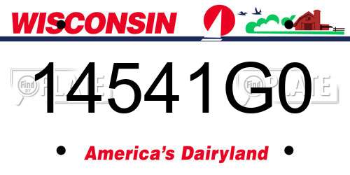 14541G0 Wisconsin License Plate