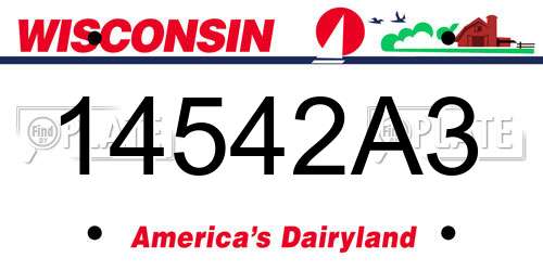 14542A3 Wisconsin License Plate