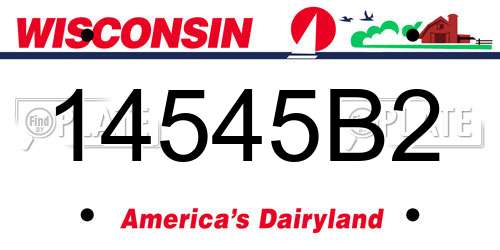 14545B2 Wisconsin License Plate