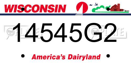 14545G2 Wisconsin License Plate