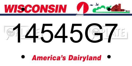 14545G7 Wisconsin License Plate