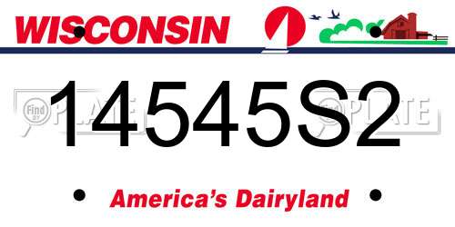 14545S2 Wisconsin License Plate