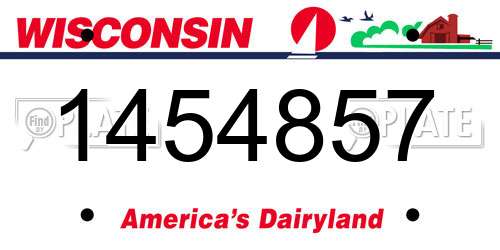 1454857 Wisconsin License Plate
