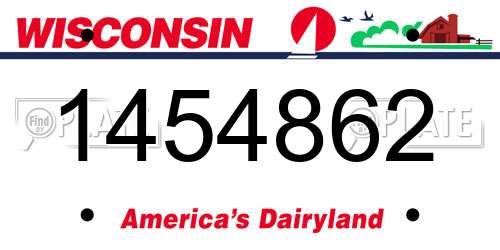 1454862 Wisconsin License Plate