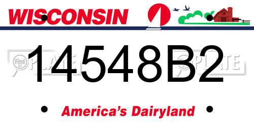 14548B2 Wisconsin License Plate