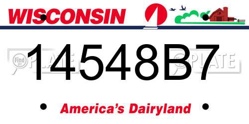 14548B7 Wisconsin License Plate