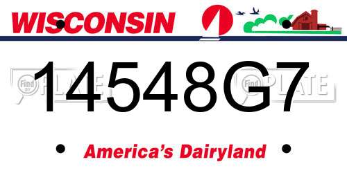 14548G7 Wisconsin License Plate