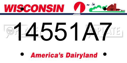 14551A7 Wisconsin License Plate