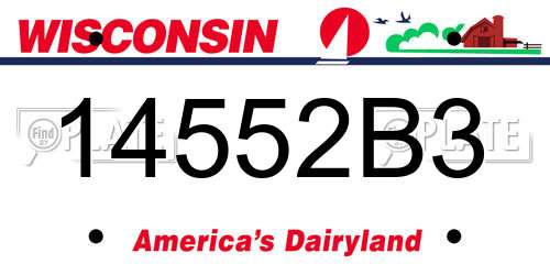 14552B3 Wisconsin License Plate