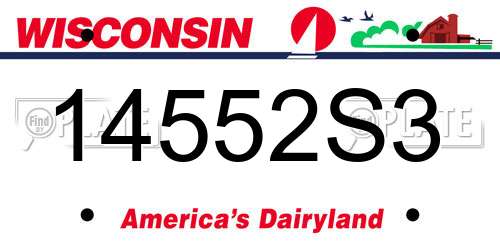 14552S3 Wisconsin License Plate