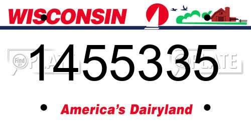 1455335 Wisconsin License Plate
