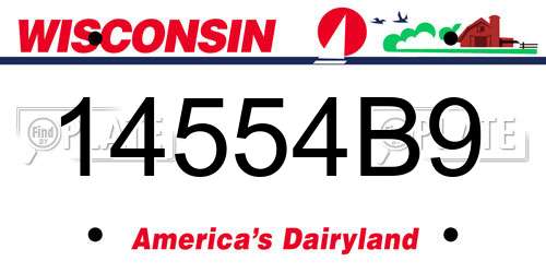 14554B9 Wisconsin License Plate