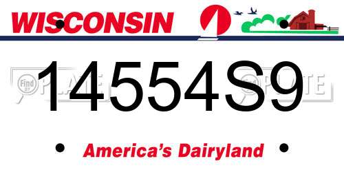 14554S9 Wisconsin License Plate
