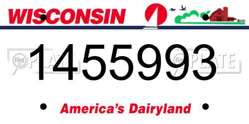 1455993 Wisconsin License Plate