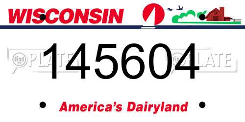 145604 Wisconsin License Plate