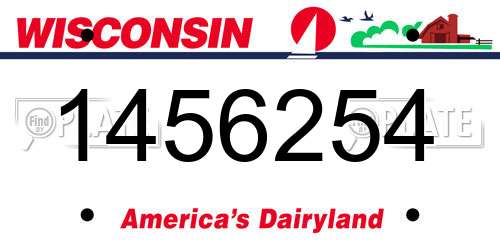 1456254 Wisconsin License Plate