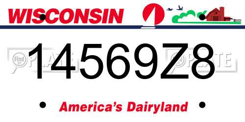 14569Z8 Wisconsin License Plate
