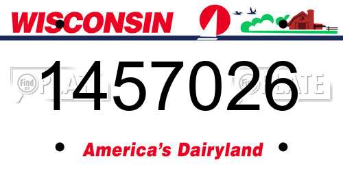 1457026 Wisconsin License Plate