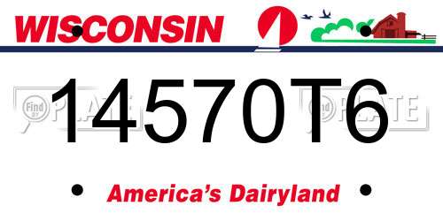 14570T6 Wisconsin License Plate