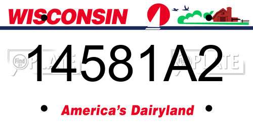 14581A2 Wisconsin License Plate