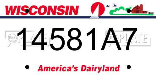 14581A7 Wisconsin License Plate