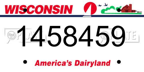 1458459 Wisconsin License Plate